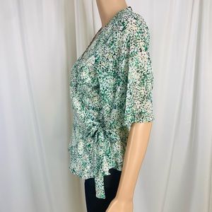 Banana Republic Floral Wrap Front Top